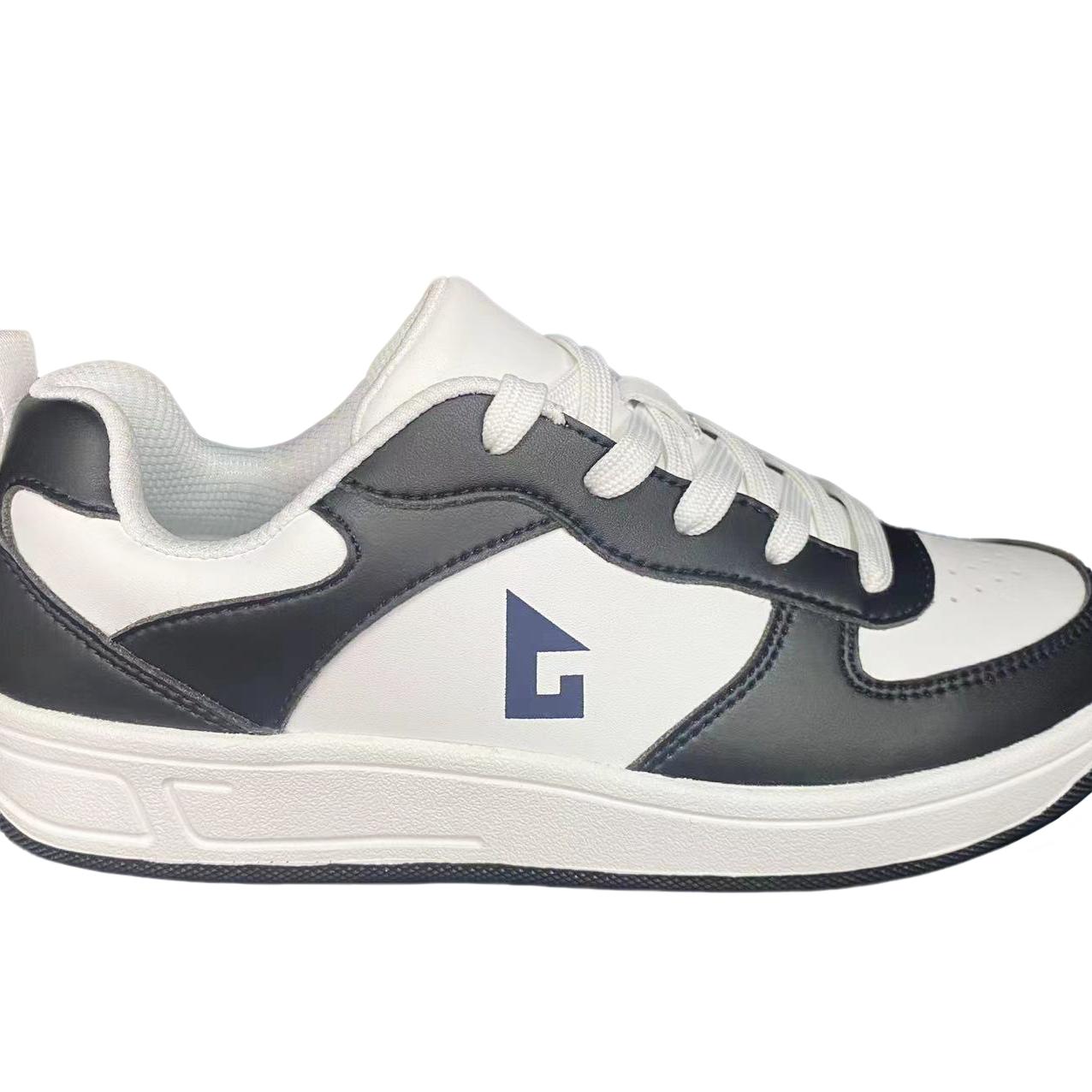 Leather Patchwork Lightweight White Sneakers - Fashion Vintage Versatile Casual Shoes (Women) 25515GREYWHITE
